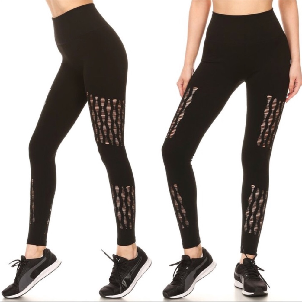 NEW! BLACK ACTIVE LEGGINGS - Picture 2 of 3